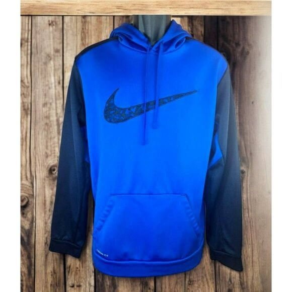 Nike Therma-Fit Blue Hoodie Large - Picture 1 of 8